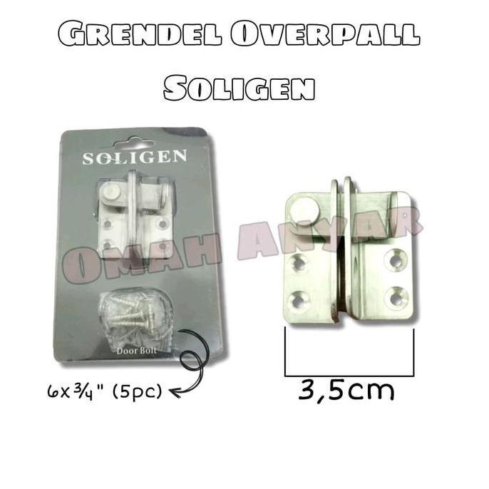'+'+'+'+] Grendel Overpal Gembok Pintu Pagar Sliding Swing Stainless Soligen