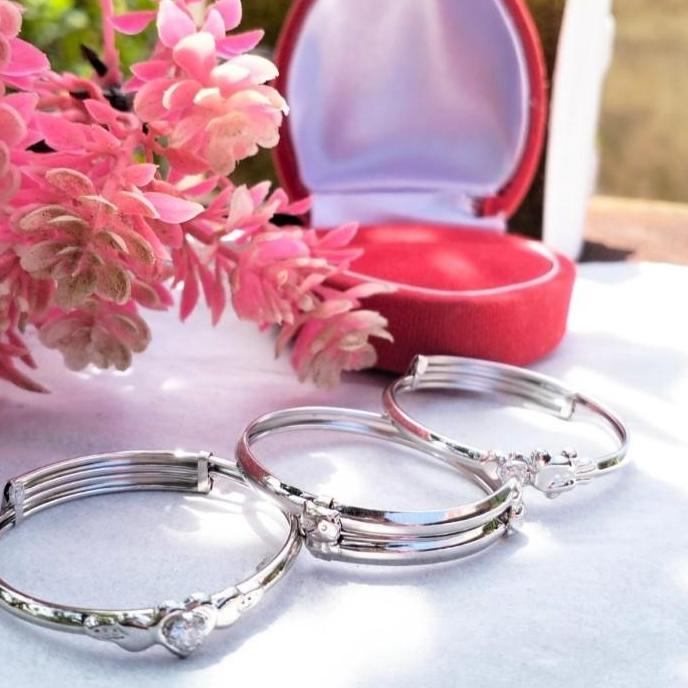Askraft Gelang Bayi Mata Satu Emas Putih Asli Gelang Tangan Anak Bayi New Born (TERBAIK) (TERBARU) (