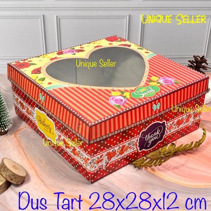Promo [Isi10] Dus Kue Tart TUTUP HATI 24x24x10 26x26x12 28x28x12 / Dus Box Lamaran Tutup Hati Uk 24 