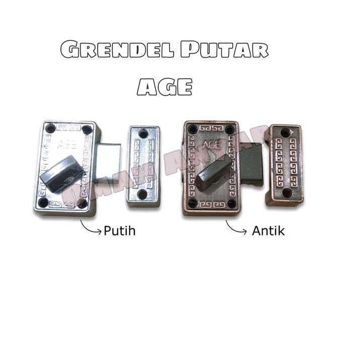 Ready stock] Grendel AGE / Slot Pintu Kamar Mandi Toilet Grendel Kunci Putar