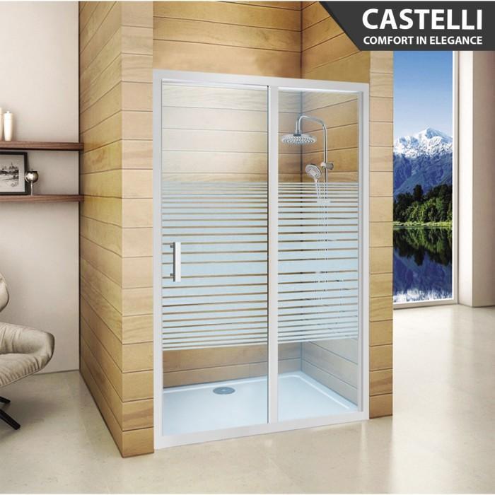 CASTELLI 1360514 Kaca Shower Box Kamar Mandi Sliding Shower Screen