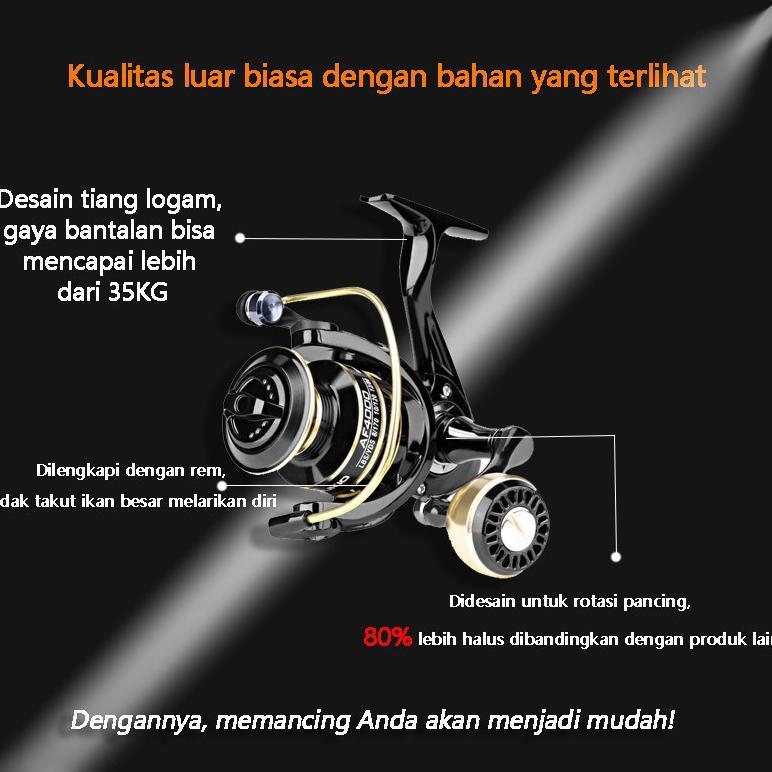 PROMO TERBARU Reel Pancing Deukio Reel Spinning Saltwater AC2000-7000 Fishing Reel 12kg Max Drag 5.2