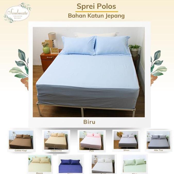 Sprei Katun Jepang Polos 120X200 160X200 180X200 200X200