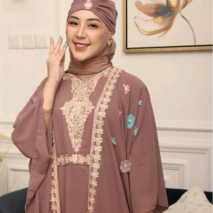Murah SALE Abaya / Kaftan BELLA Exclusive Mewah Trendy Semi Outer / Dress Lebaran Pesta Kondangan Wa
