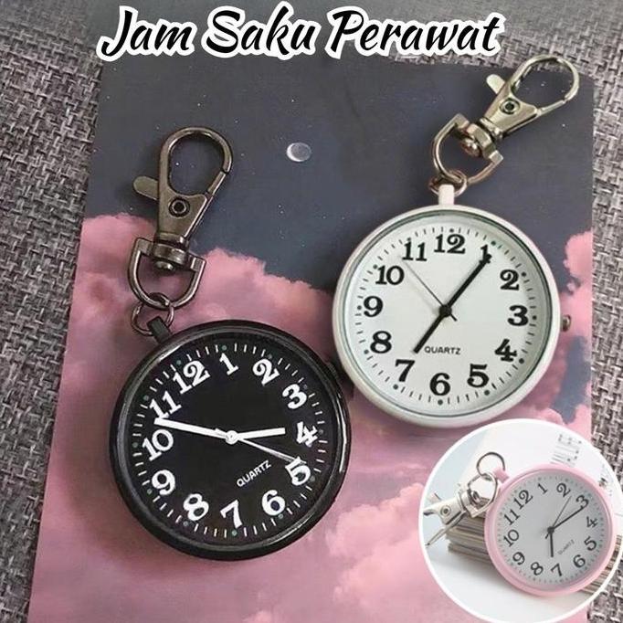 CROWHEAY Jam Saku Gantungan Kunci Perawat Mini Hadiah Dokter Nurse Watch Jam Saku Perawat Jam Saku G