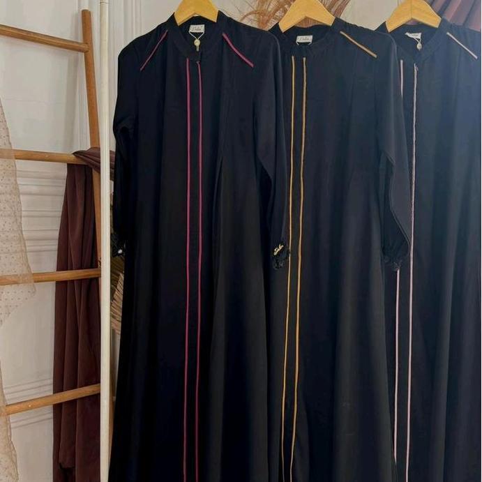 Murah Gamis darby/dnl Ruxury khusus itam lis bahan jetblack original premium Non COD