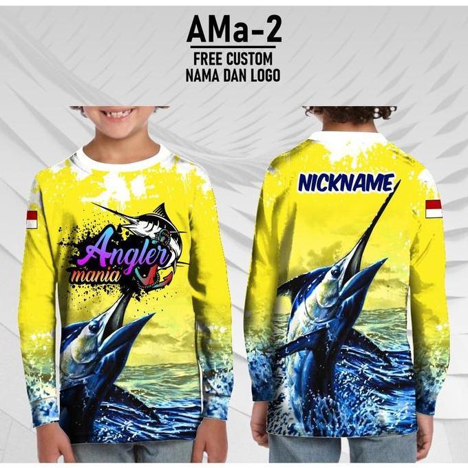 kaos mancing anak jersey mancing anak angler free custom nama dan logo