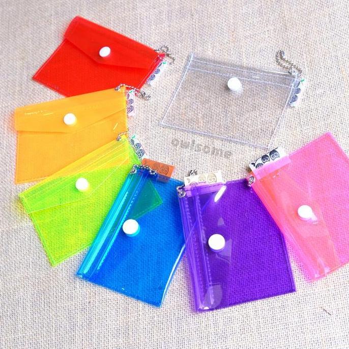 dompet kartu, dompet pvc plastik mika transparan 2 slot, dompet koin