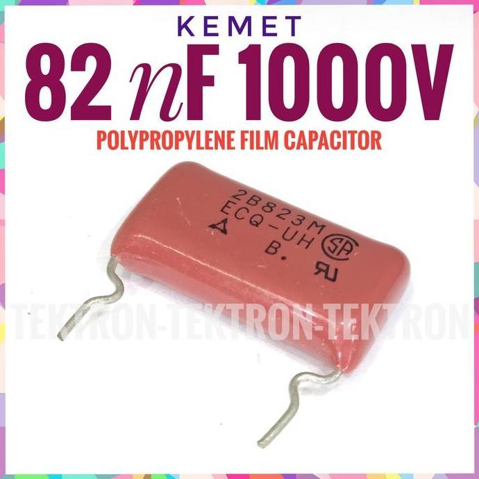 Terbaru (1) Kemet 82nF 1000V polypropylene film capacitor 2B823M 823 tek70n