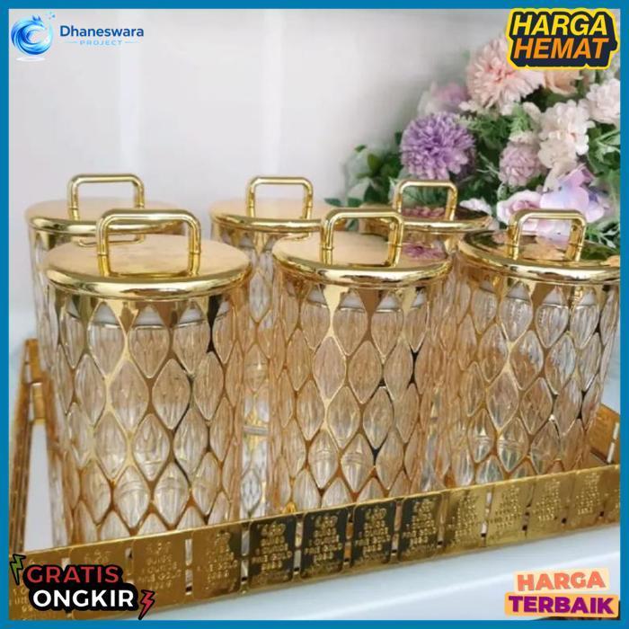 New [Ready Stock] Arabian Jar Satuan /Toples Akrilik Kedap Udara /Toples Kue Lebaran Mewah
