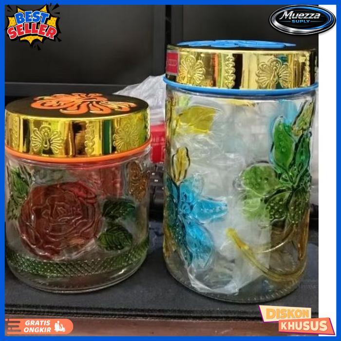 Quality Toples Kaca Cantik Motif Bunga Size S Dan M Estetik Jadul Toples Lebaran Sepanjang Masa