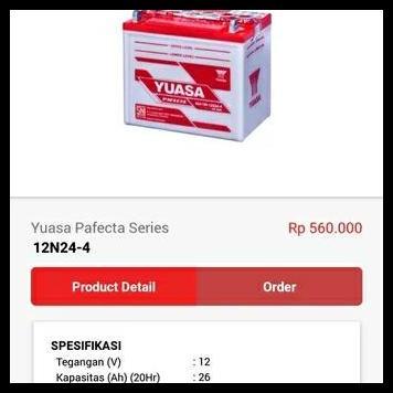 TERLARIS AKI ACCU 12N24-3 12N24 UNTUK GENSET DAN LAIN LAIN YUASA
