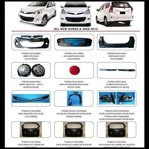 TERLARIS LIS LIS CHROME BEMPER SET AVANZA VELOZ 2012-2015 SEPASANG 