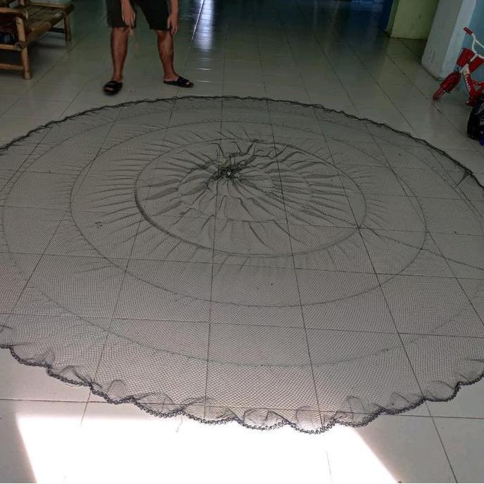 jala lempar bahan nilon / benang tinggi 3 meter, jala ikan,  jala udang,  jala sungai dll DIN