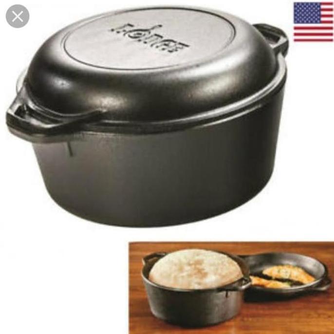 Lodge combo dutch oven cast iron