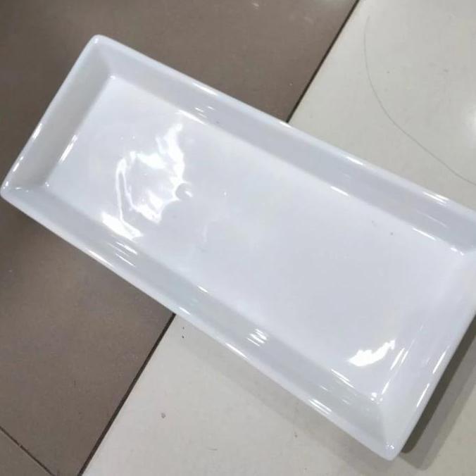 Piring saji keramik persegi 32 cm x 14 cm / Piring kotak BLANC WS