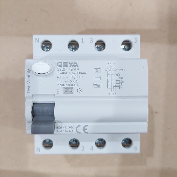 GEYA RCCB ELCB RCD Type B 40A 4P 300mA RCCB ELCB Type B 40A 4P 0,3A