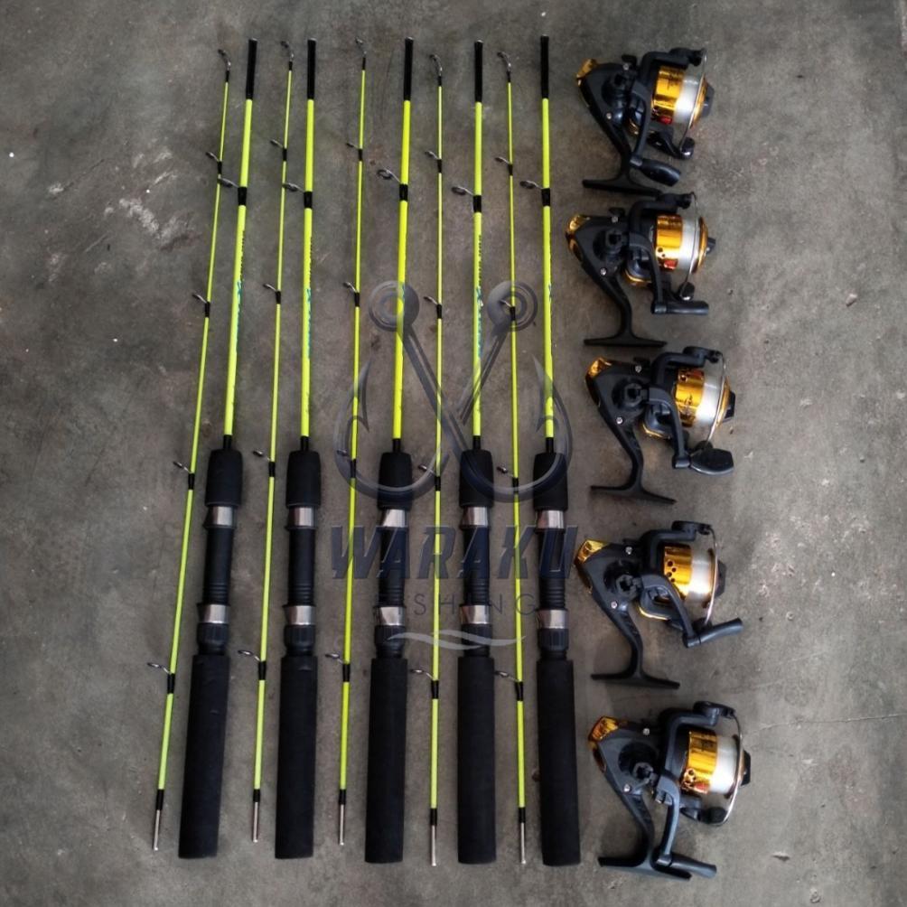 TERBARU 2026 Joran Pancing Udang 3set / 5 set (Reel Plastik) Action Lentur