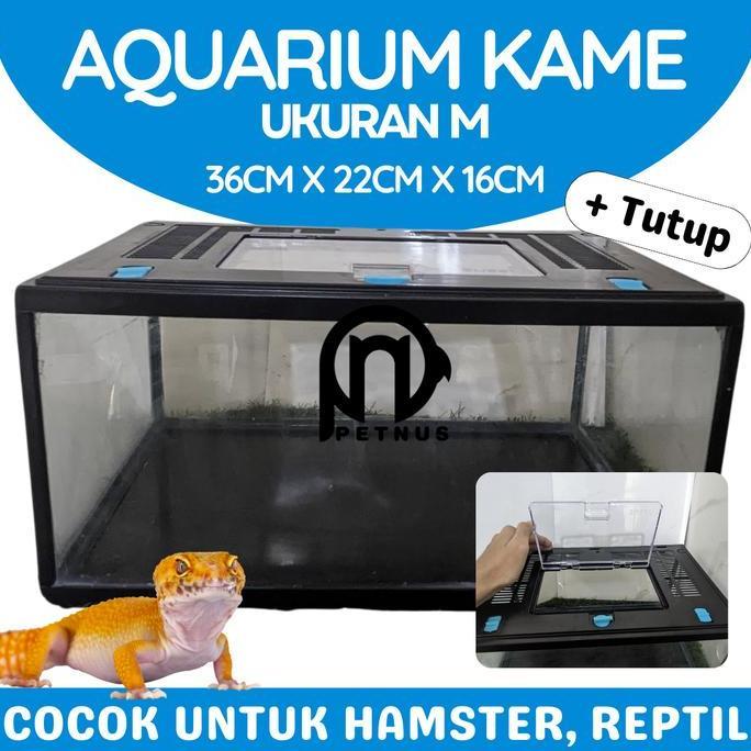 Aquarium Nikita Pendek M + Tutup - Aquarium/terrarium reptil/hamster/ikan kokoh dan murah WS