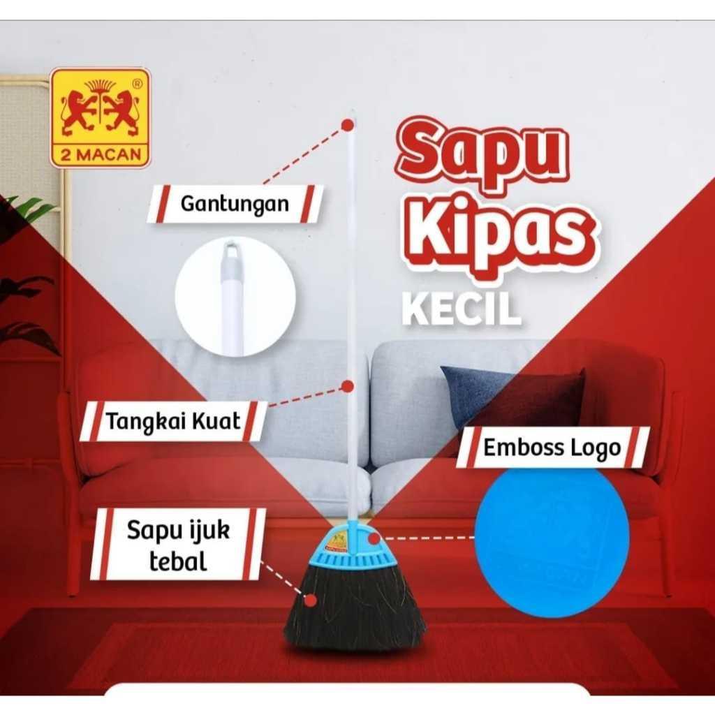 Sapu Kipas Kecil Lantai Ijuk Kipas Kecil 2 Macan Asli