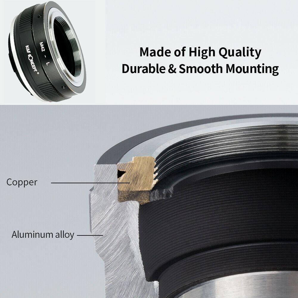 K&F Concept Lens Mount Adapter M42 To L Mount Camera Body