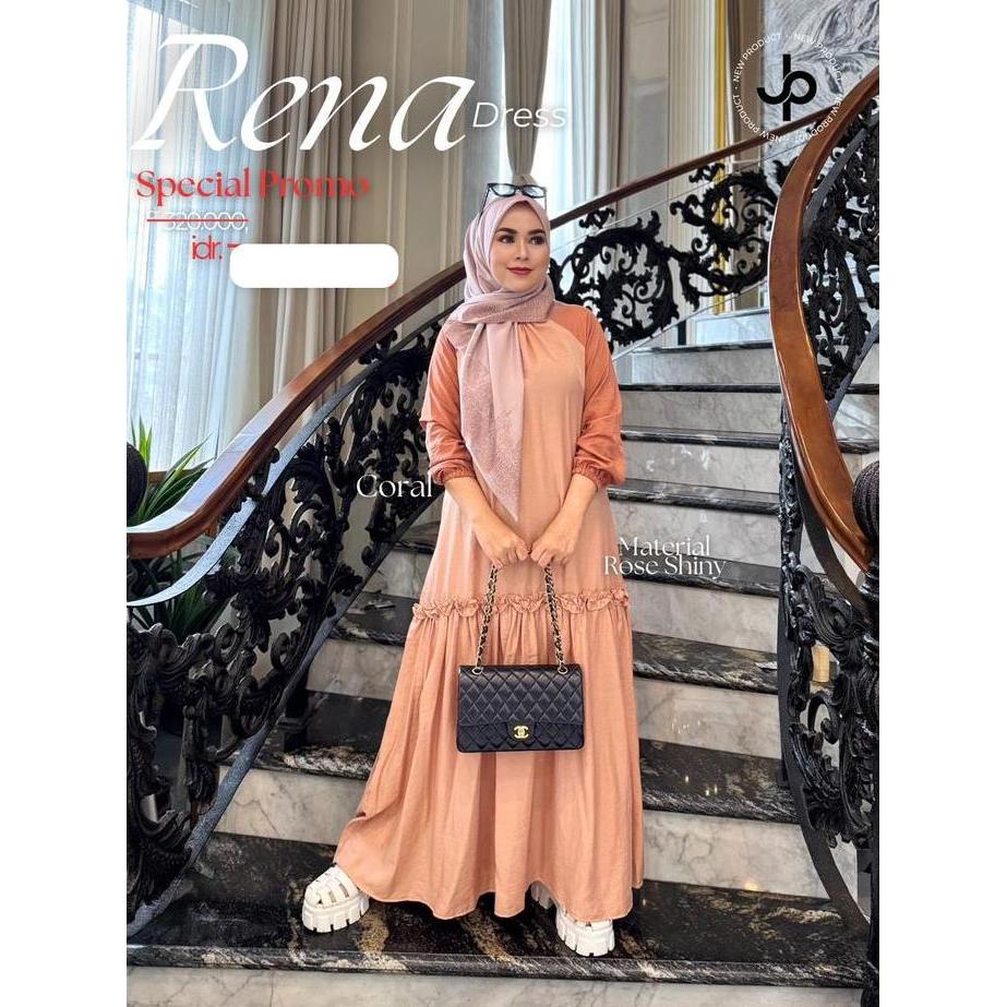 Gamis Terbaru Journey Rena Dress Bahan Rose Shiny Muslim Simple