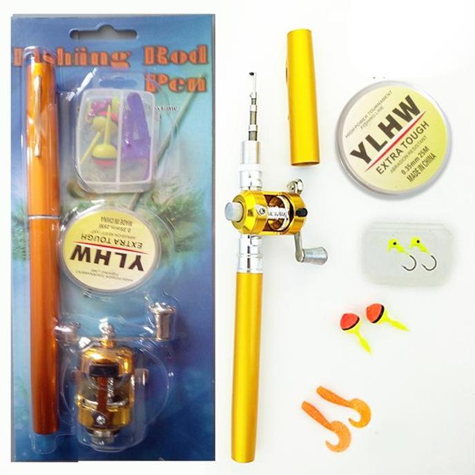 Ferolaiuh - Mini Pen Fishing Rod Pen Joran Pancing Outdoor Joran Fishing Peralatan