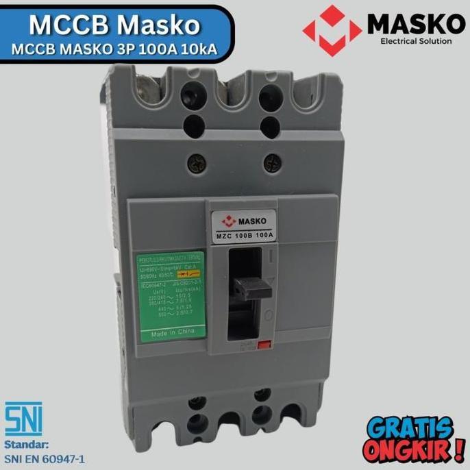 MCCB Masko NFB 3P 3 P 3 Pole 100A 100 A 100 Ampere 10kA 10 kA