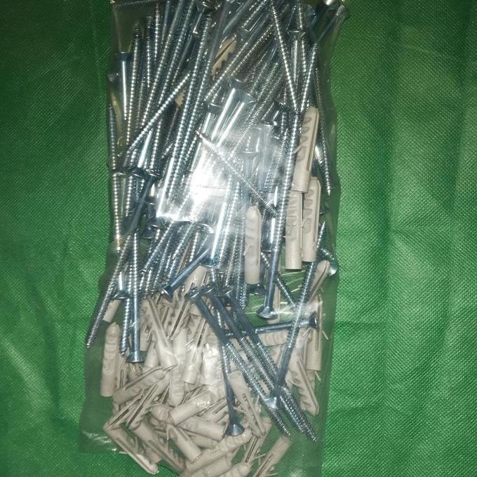 Sekrup FH 12 4" (10 cm) + Fisher Sekrup Tanam Tembok S8 8 mm(100pcs)