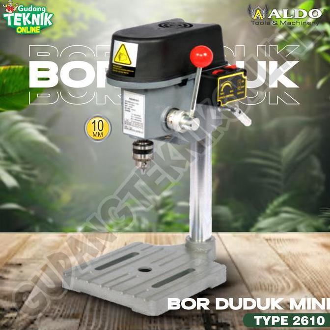 DHEALOKA Mesin Bor Duduk Mini 10mm ALDO 2610 / Mesin Bor Duduk ALDO 2610 Bor Duduk 10mm 480Watt ALDO