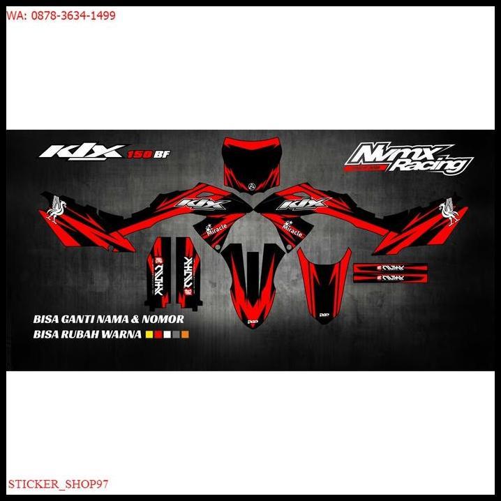 TERLARIS PREMIUM DECAL STICKER CUSTOM KLX DTRACKER 150 MERAH !!