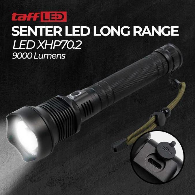 Promo Taffled Senter Led Zoom Usb Charger Xhp70.2 9000 Lumens - Hs313