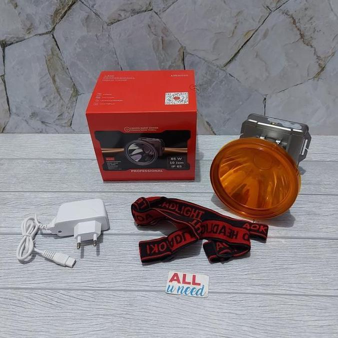 Grosir Senter Kepala Led Cahaya Putih Kuning 85W Aoki Ak H085 Original
