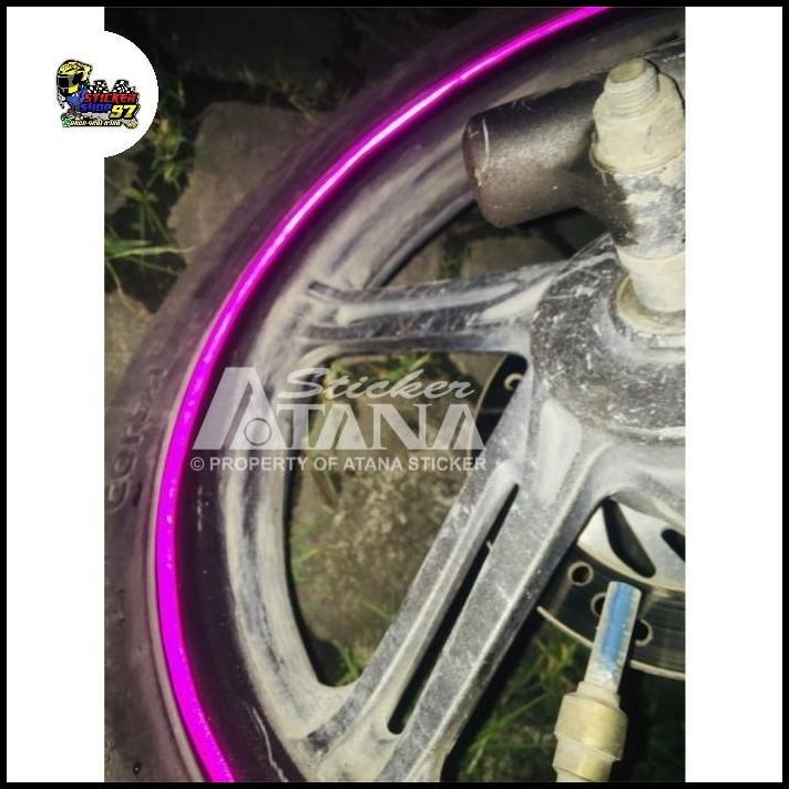 TERLARIS STIKER LIST VELG BODY SEPEDA MOTOR MATIC MOBIL MERAH RED 