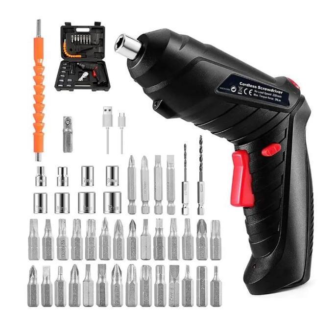 Mesin Bor Mini Obeng Cordless Screwdriver Sikat Pembersih Cuci Sepatu Laundry