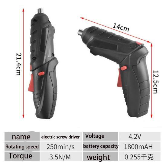 Obeng Elektrik Set Komplit 4.2V Bor Cordless Tanpa Kabel Satu Set Koper Obeng Listrik Mesin Bor Bate