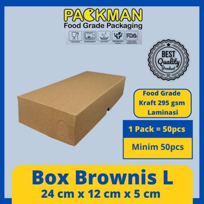 BOX BROWNIES LARGE 24x12x5 LAMINASI / KOTAK DUS KUE BROWNIS CAKE BOLU