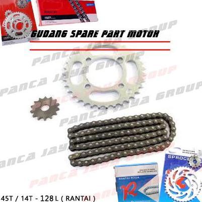 GEAR GIR SET DEPAN BELAKANG RANTAI SUZUKI RGR150 RGR-150 READY