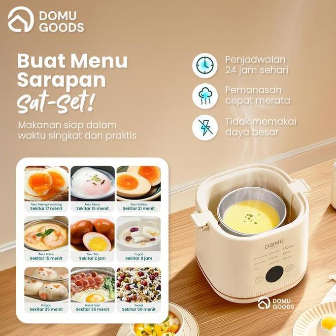 DOMU MINI EGG STEAMER / ELECTRIC STEAMER MULTIFUNGSI / KUKUSAN LISTRIK / ALAT MASAK PRAKTIS / ALAT K