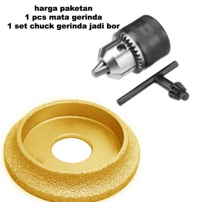 Mata Grinda Pinggul Bevel Mencetak Tepi Sisi Siku Granit Jadi Setengah Bulat 10 Mili + Chuck Drat Ge