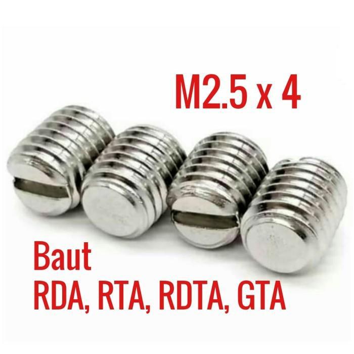 10Pcs Rda Baut Tanam M2.5 X 4 Obeng Min Minus Stainless M2.5X4 Sus Ss304