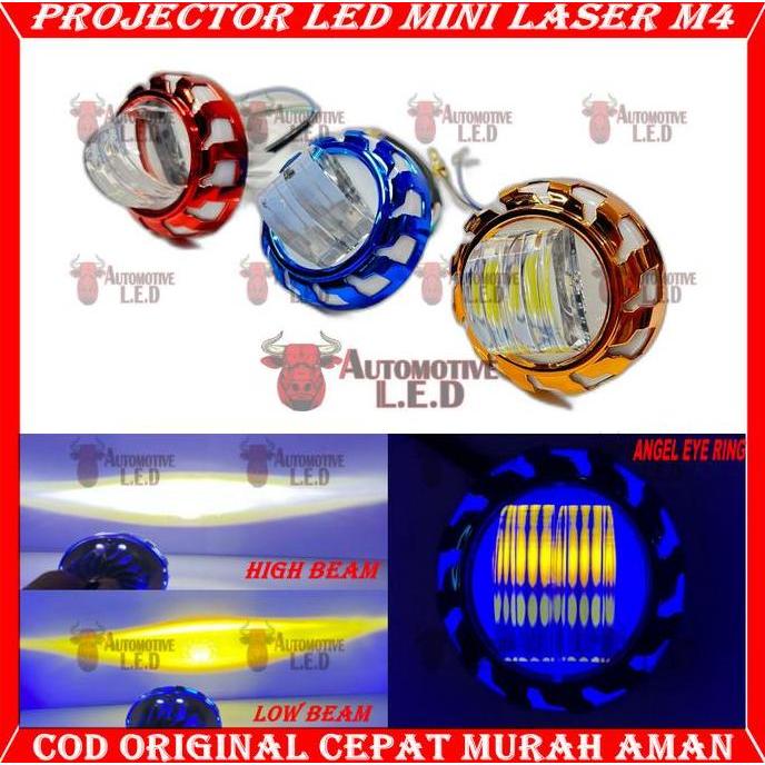 dho9925 - original lampu led laser m4 laser  projie led 2 warna lampu utama motor h6 h4 lampu projec