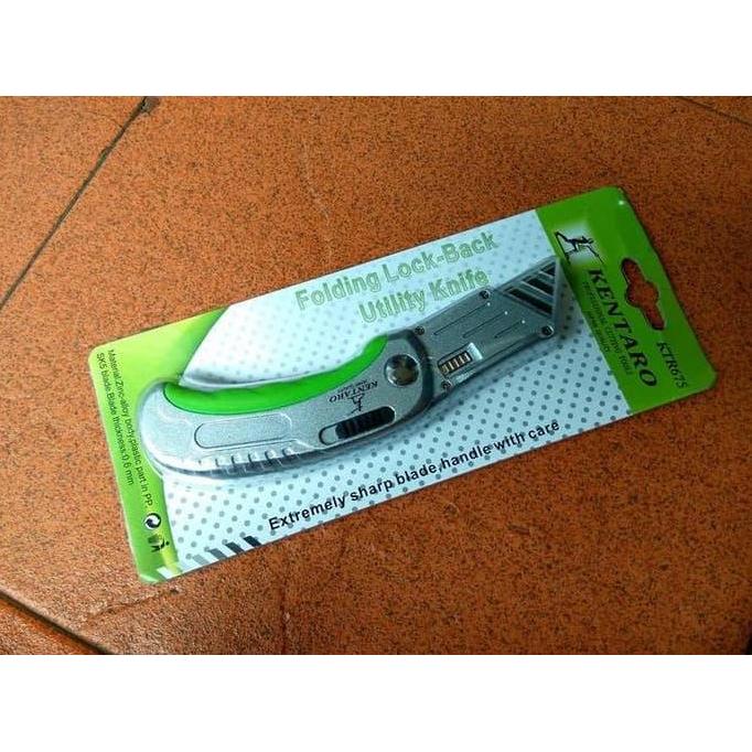 KENTARO Pisau Cutter Lipat Baja Carbon Steel Heavy Duty Japan Quality (TERBAIK) (TERBARU) (TERMURAH)