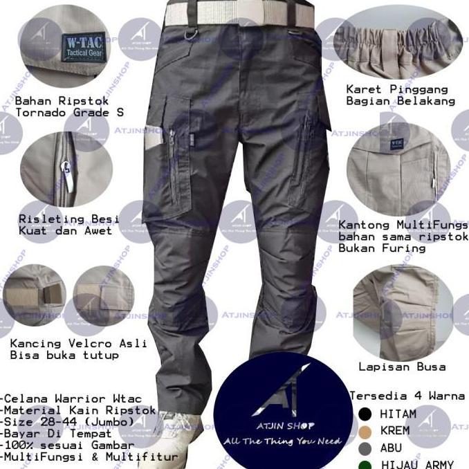 JUMBO Size Celana Panjang W-Tac Pria Kualitas ORI Ripstop Tornado