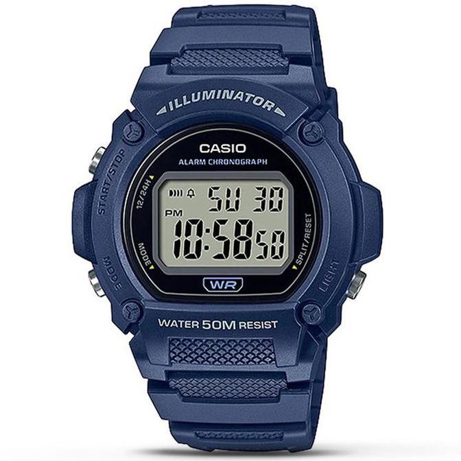 CASIO W-219H-2AVDF - Jam Tangan Pria - Hitam Biru - W219H