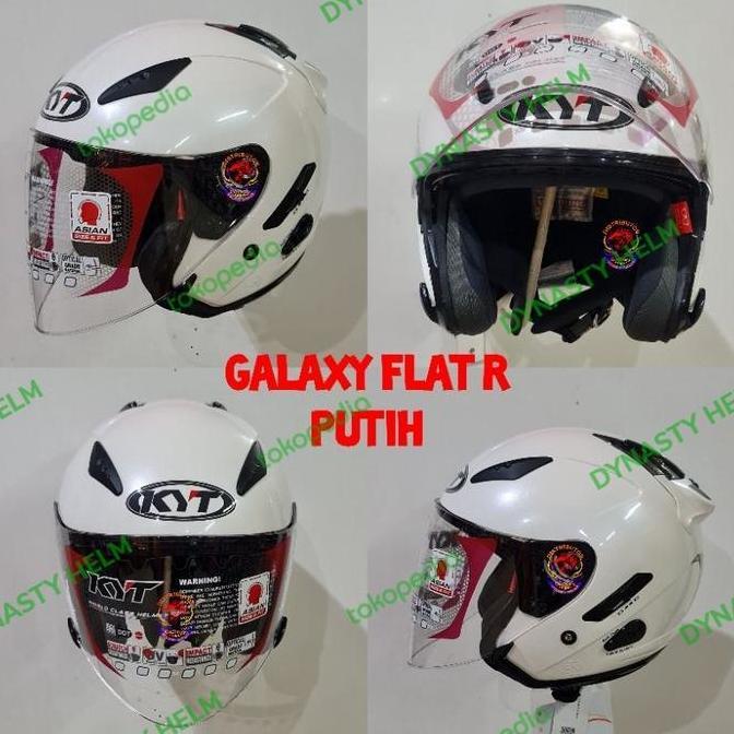 KYT GALAXY FLAT R SOLID PLAIN WHITE murah