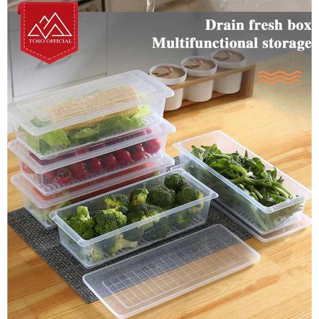 KOTAK PENYIMPANAN DAGING SAYUR BUAH KULKAS TIRISAN KOTAK CONTAINER