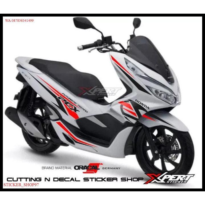 DISKON CUTTING STICKER HONDA PCX 150  HITAM MERAH 