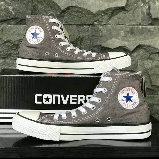 Sepatu Murah Converse01 All Star Sneakers Pria/Wanita Classic Abu-Abu Tinggi Bisa Cod