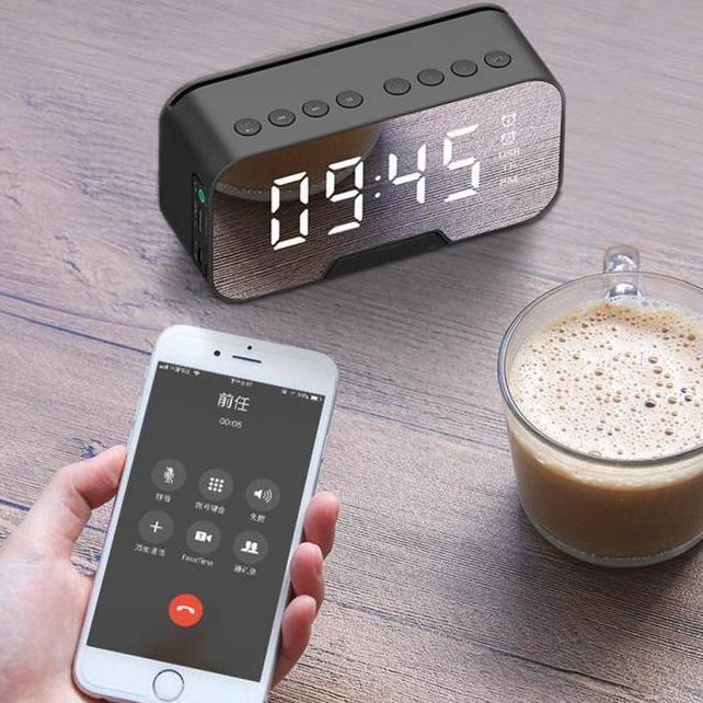 Goojodoq Speaker Jam Bluetooth Portable Dan Fm Radio Wireless Bass Mini Stereo Led Display Alarm Clo